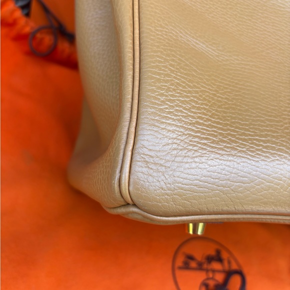 Authentic HERMES BIRKIN 35 natural brown Togo leather gold hardware with charm - Picture 8 of 16